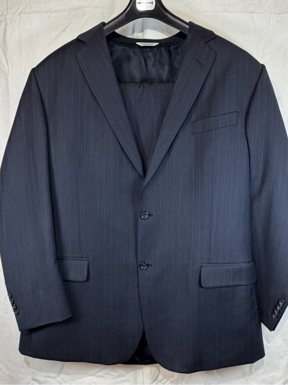 Joseph & Feiss Men's Navy Pinstripe Worsted Wool Suit